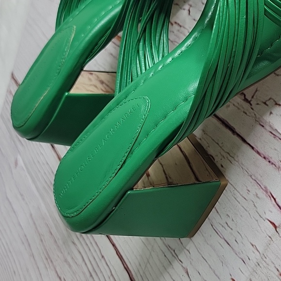 White House Black Market Elegant Green Women's Heeled Sandals SIZE 8 - Picture 5 of 10